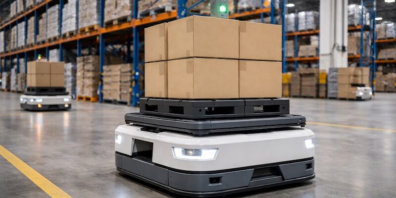 Automatización logística con robots AMR