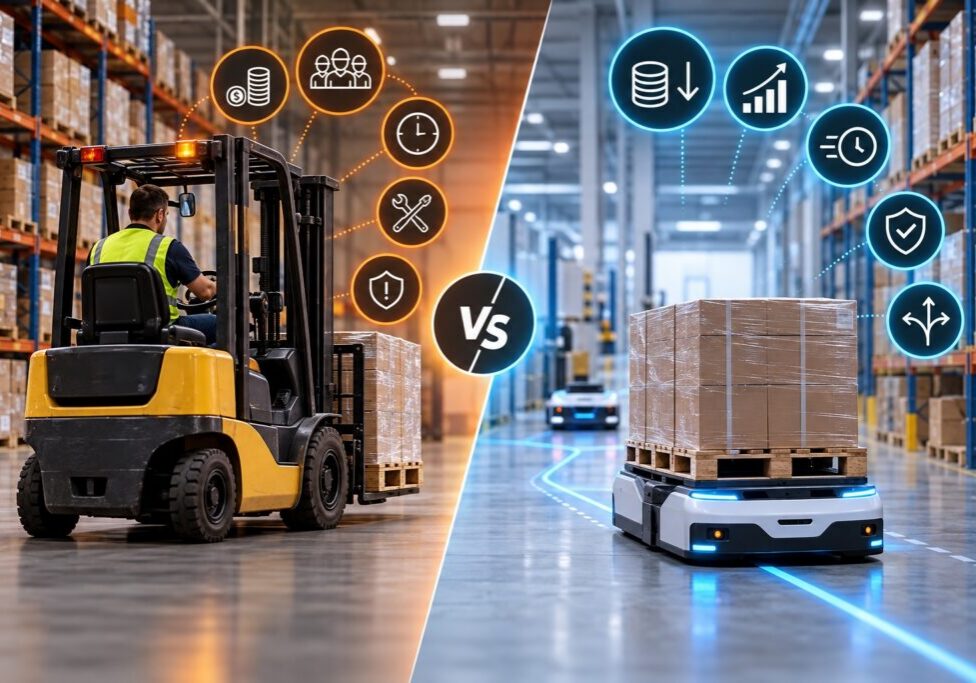 Rentabilidad de robots AMR frente a carretillas